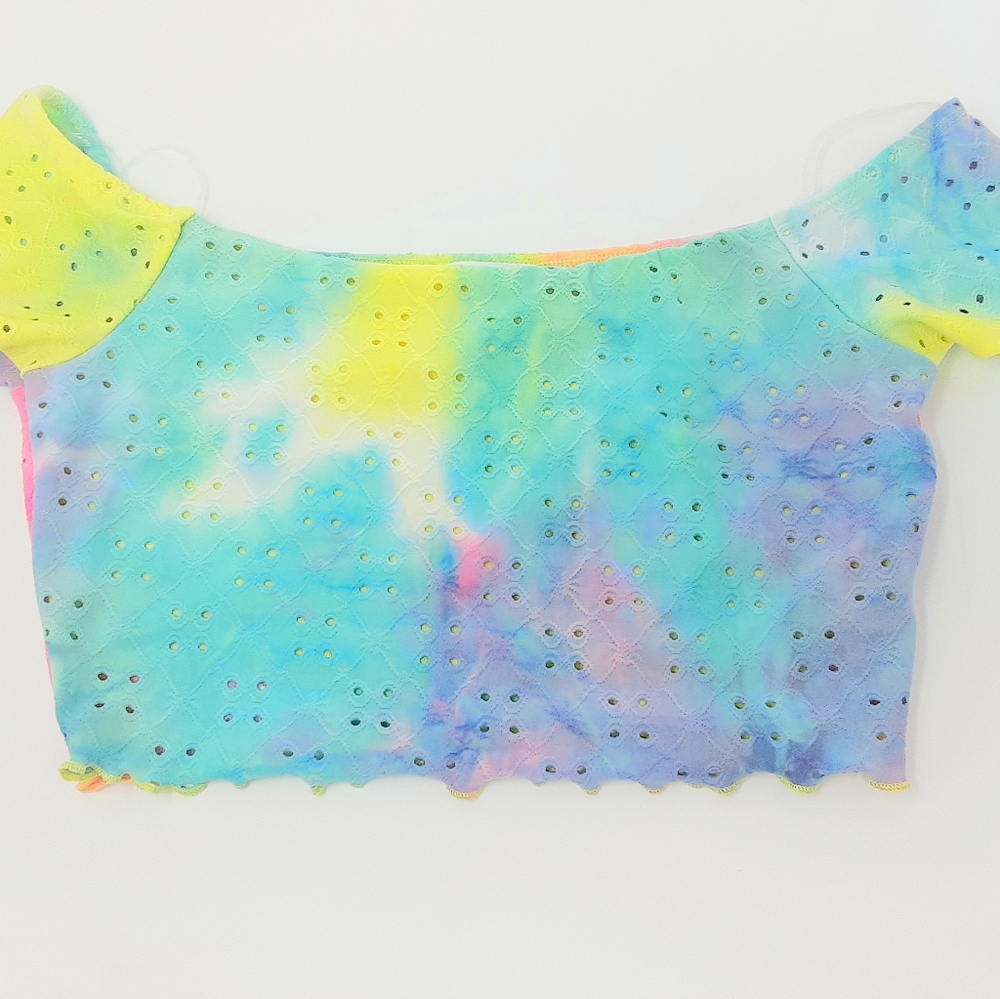 Tie Dye Sorbet Neon Color Skirt Set M - Picture 2 of 4